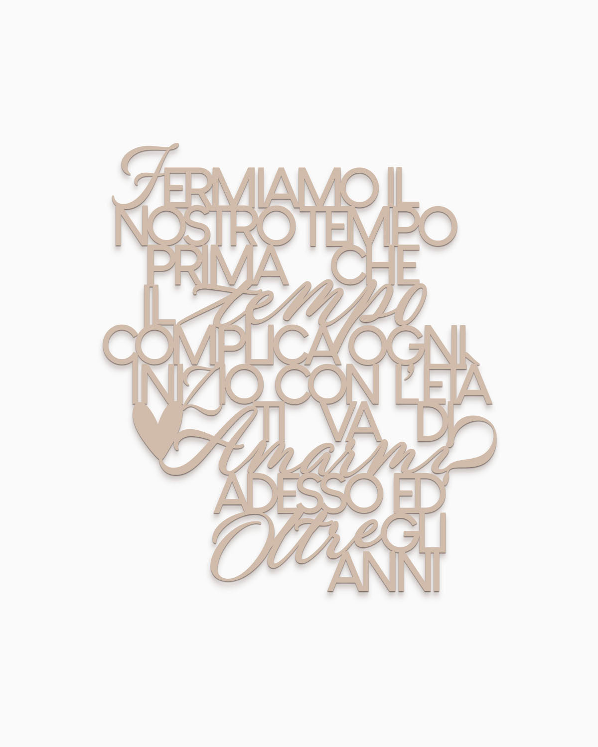Scritta in legno Quando dorme la città