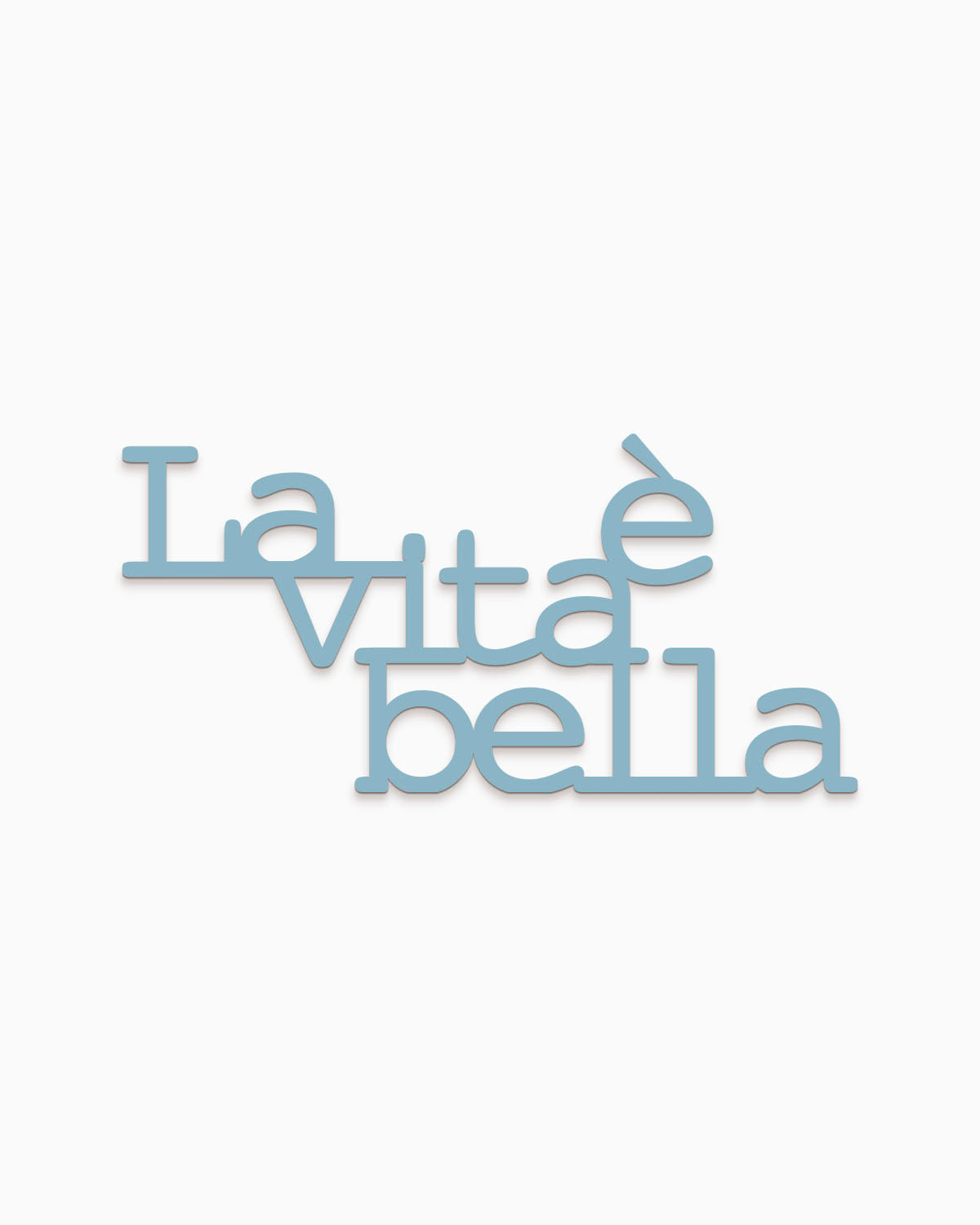 scritta in legno decorazione casa la vita è bella idea regalo #colore_azzurro-polvere