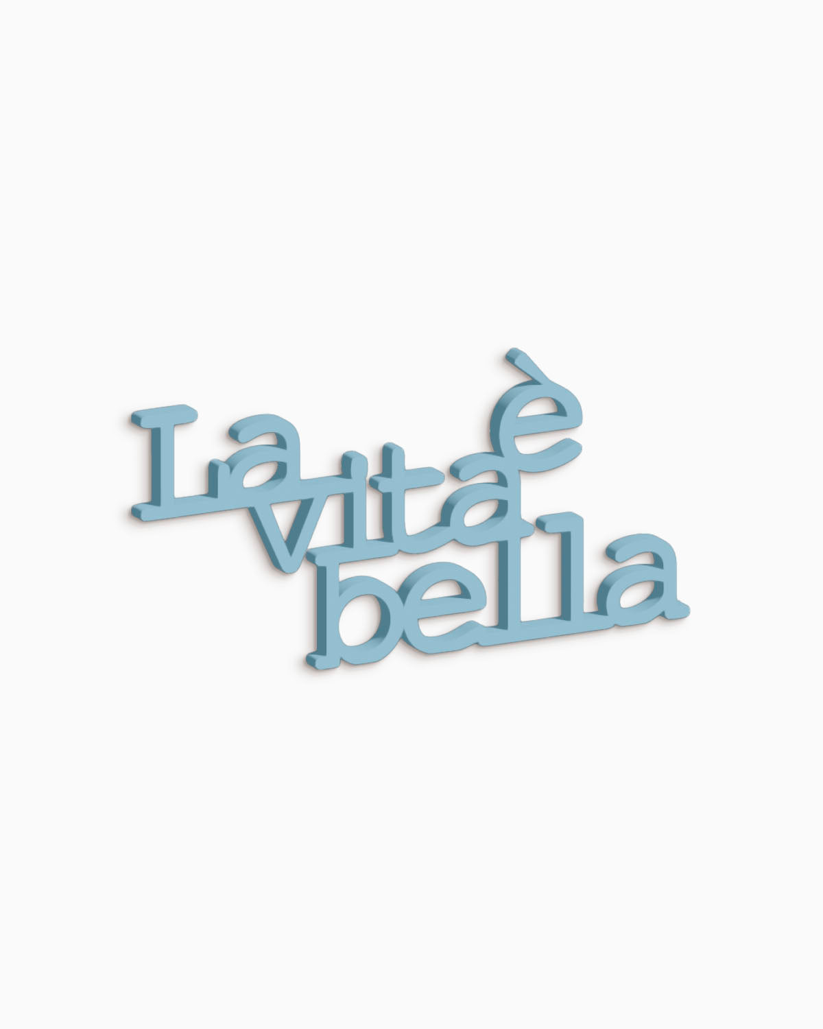 scritta in legno decorazione casa la vita è bella idea regalo #colore_azzurro-polvere