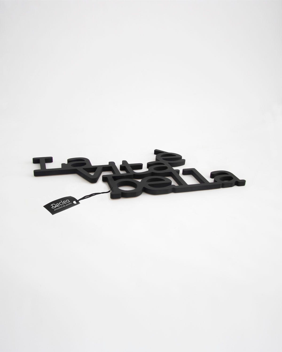 scritta in legno decorazione casa la vita è bella idea regalo #colore_nero