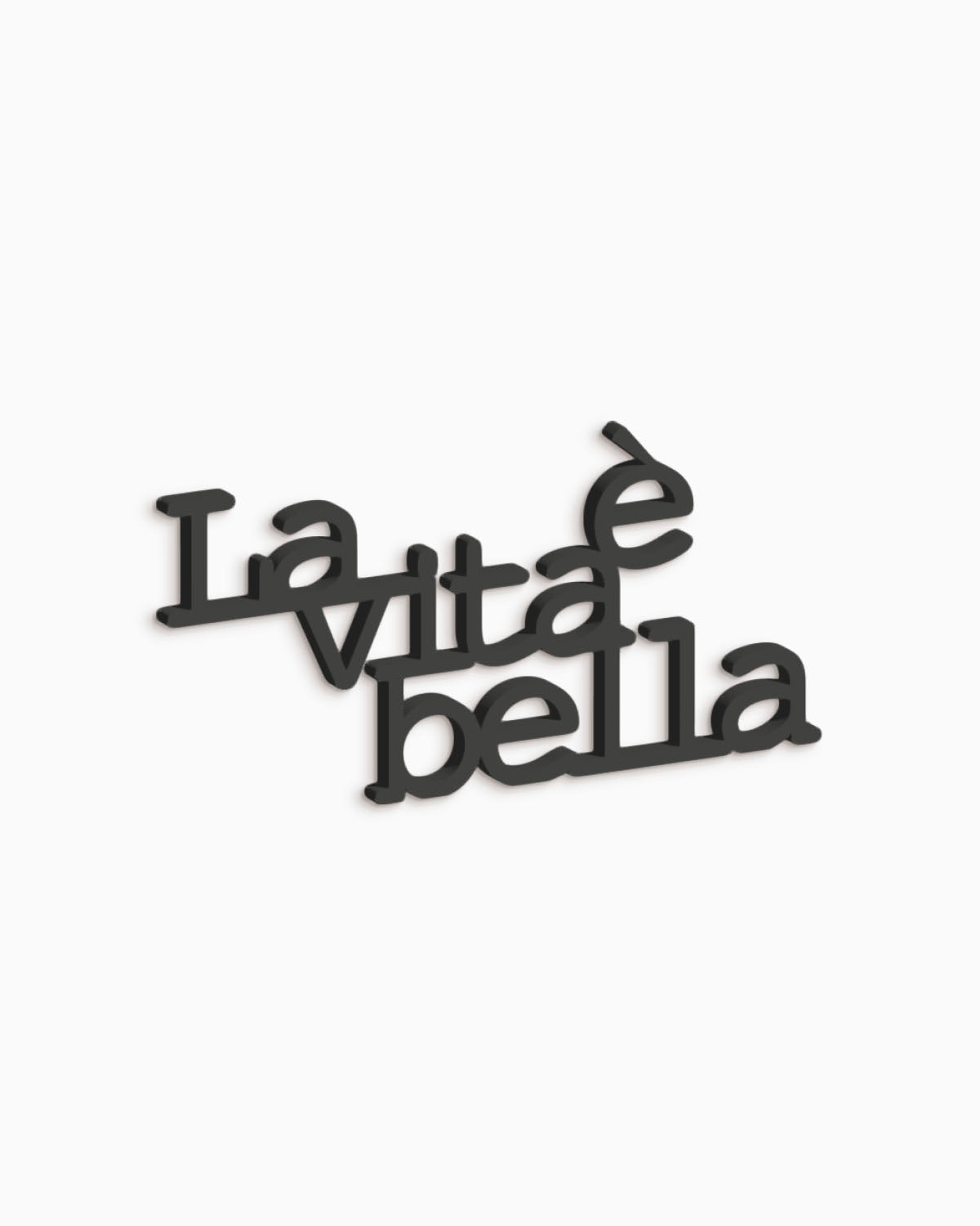 scritta in legno decorazione casa la vita è bella idea regalo #colore_nero