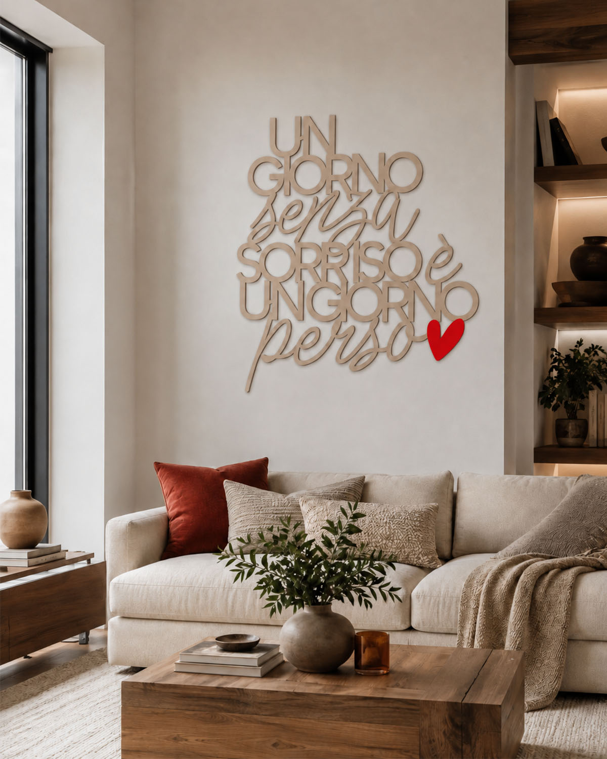Scritta Un giorno senza un sorriso è un giorno perso
