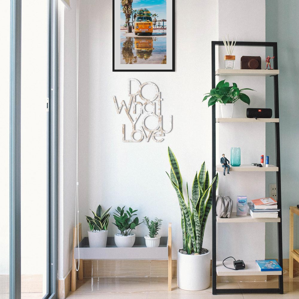 scritta in legno do what you love - decorazione per l'ingresso o salotto