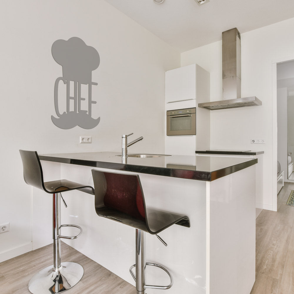 Scritta in Legno Chef in cucina
