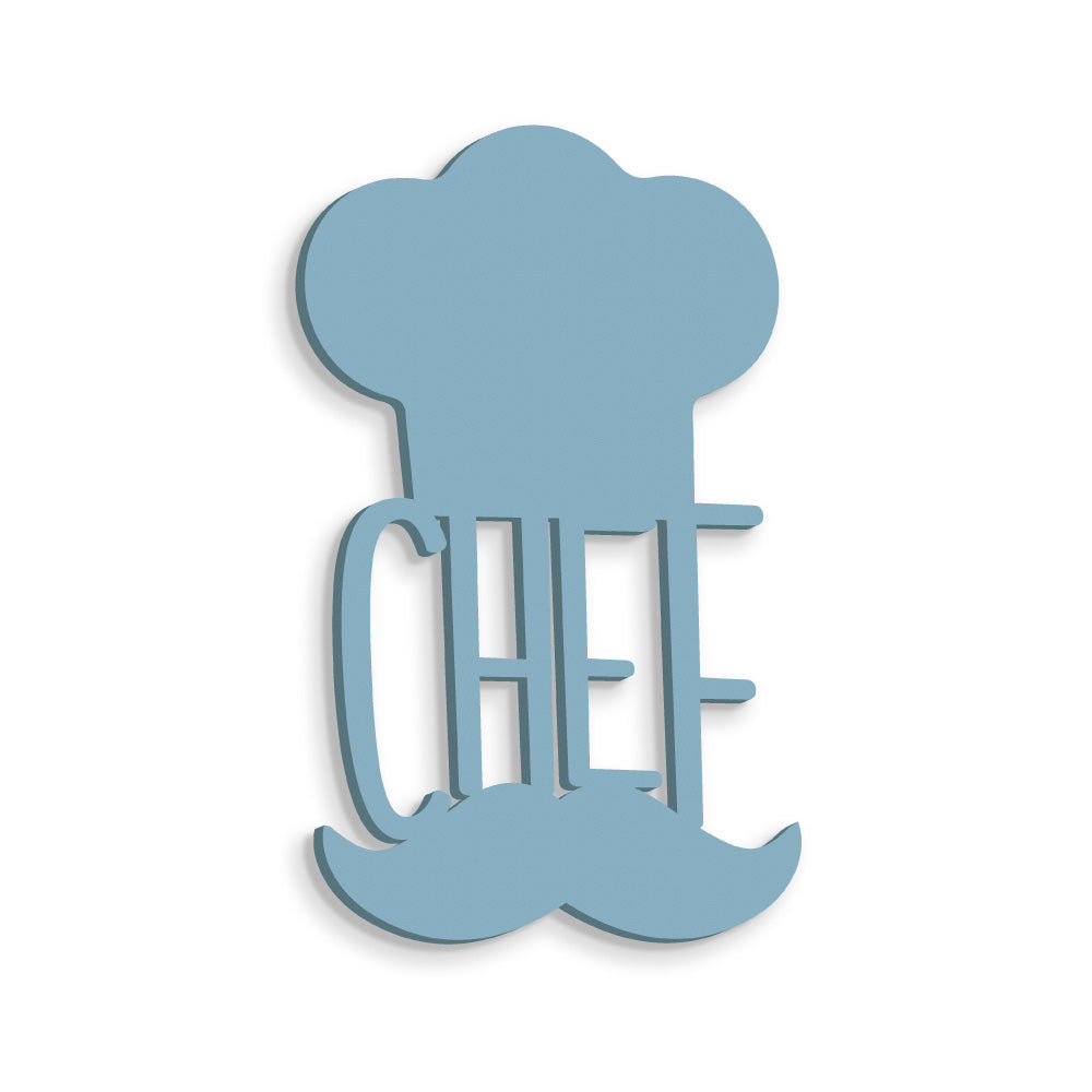 Scritta in Legno Chef in cucina
