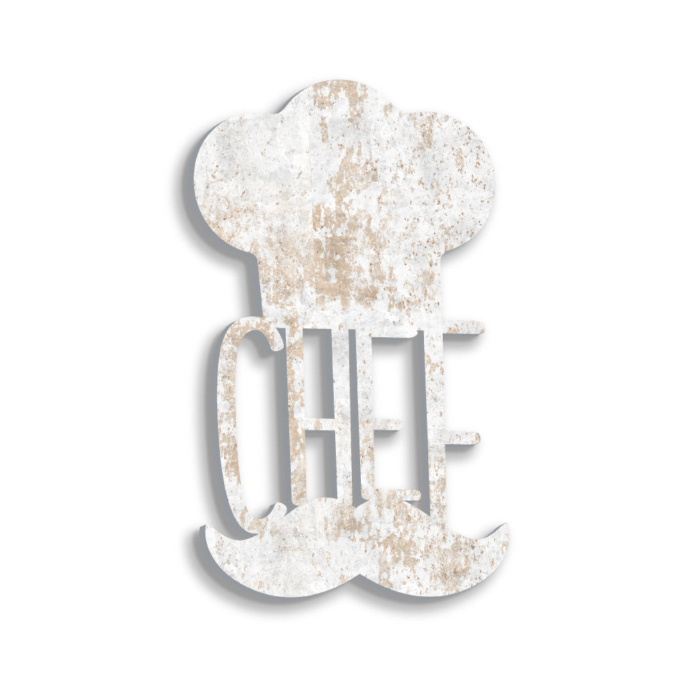 Scritta in Legno Chef in cucina