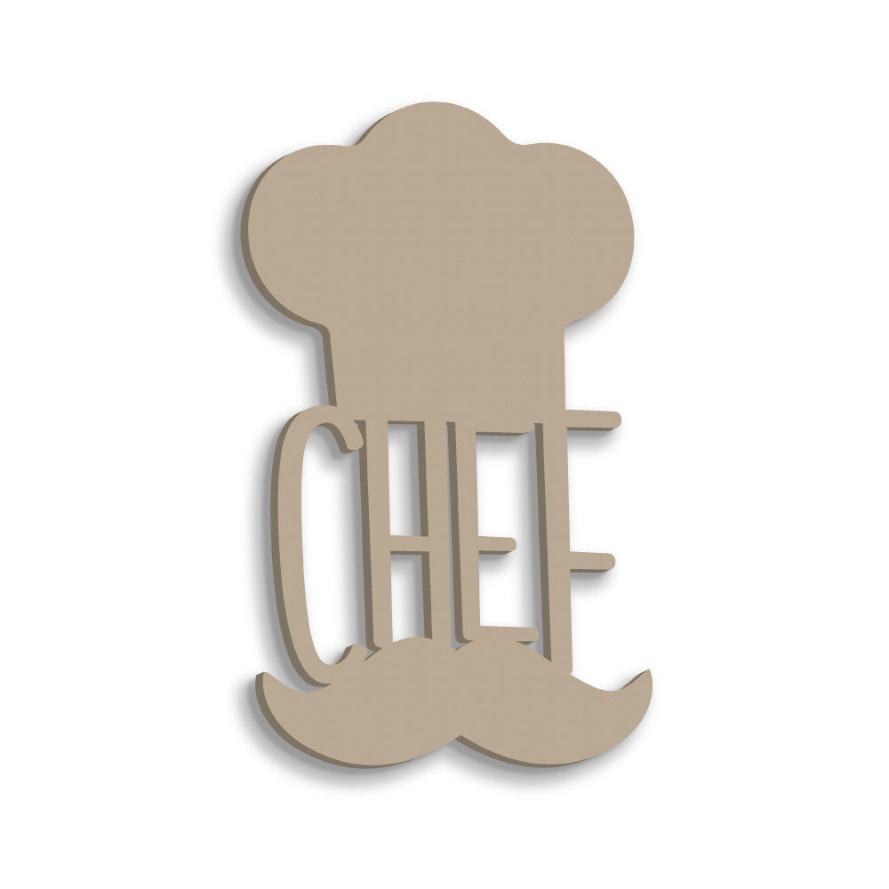 Scritta in Legno Chef in cucina