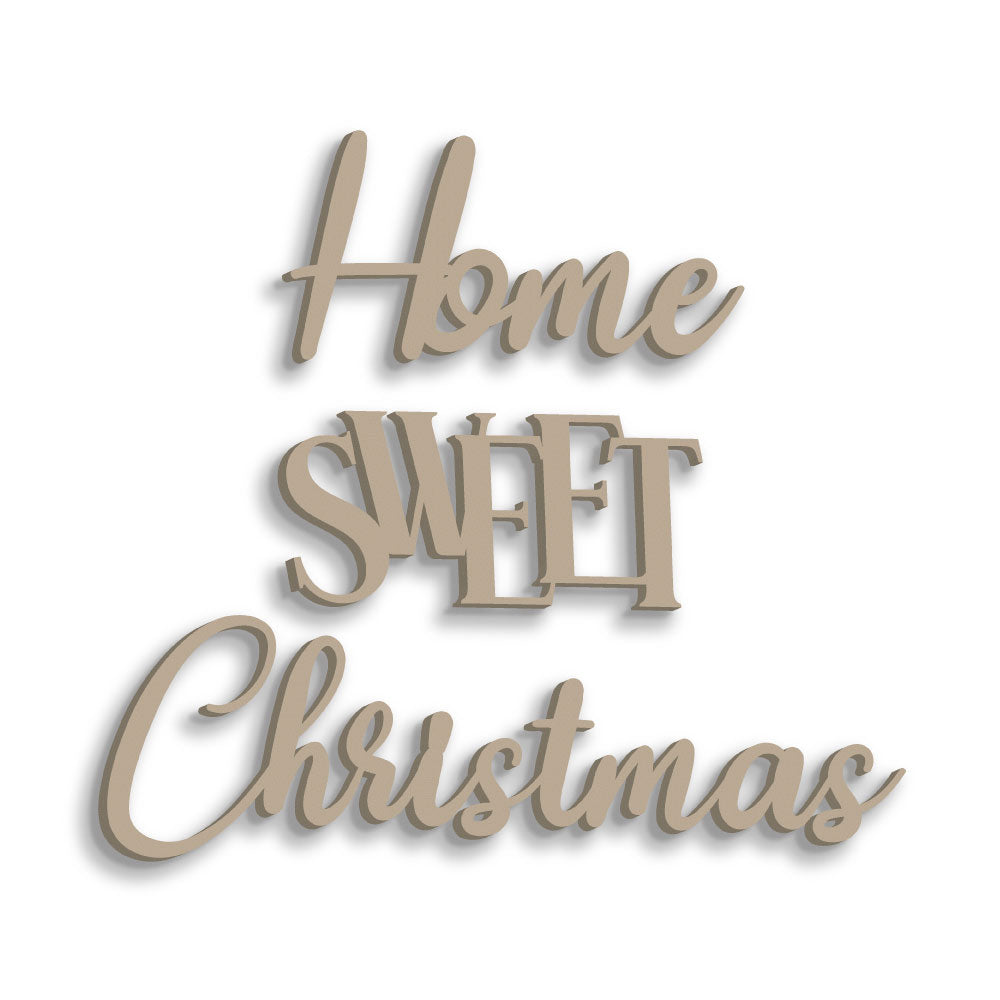 Scritta in Legno da appendere Home Sweet Christmas
