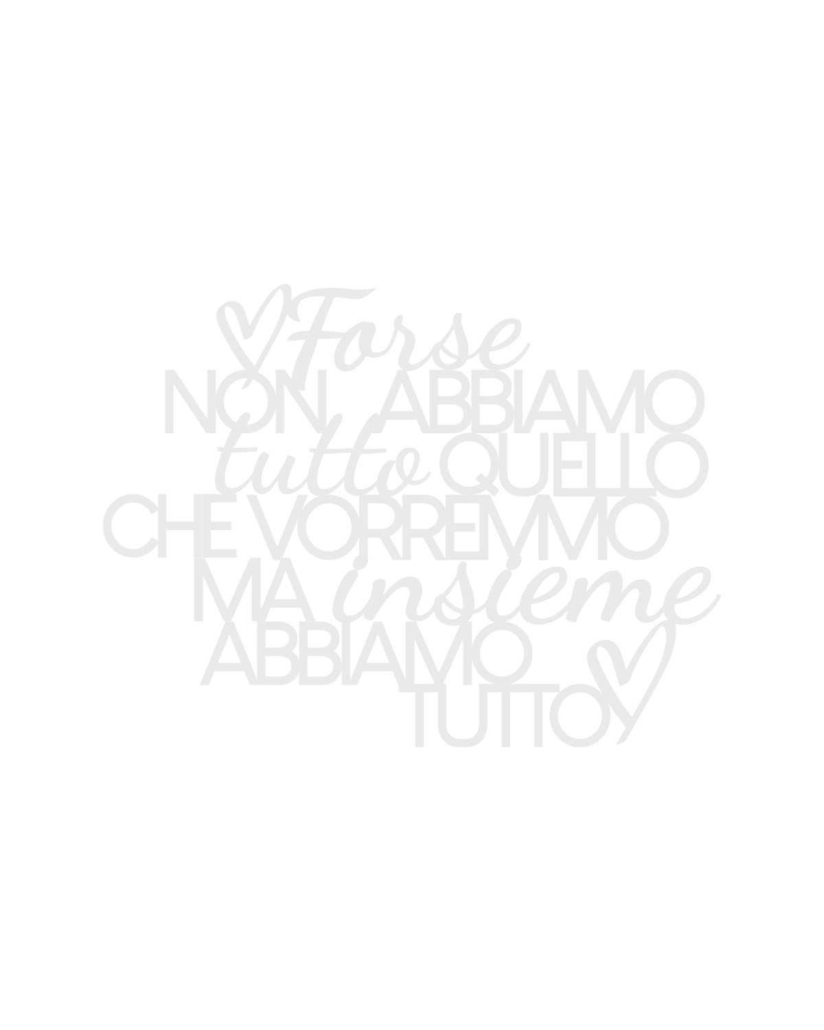 Scritta in Legno Insieme abbiamo tutto