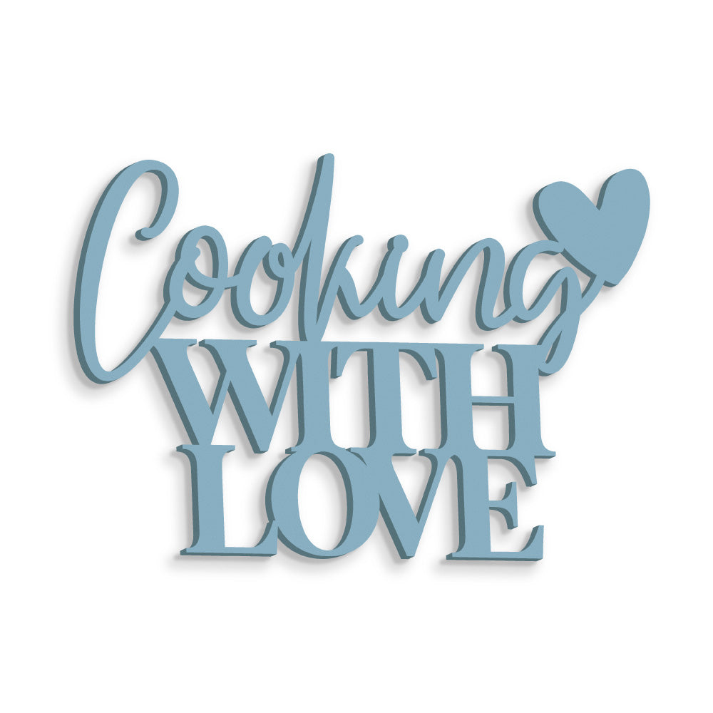 Scritta in Legno Cooking with love