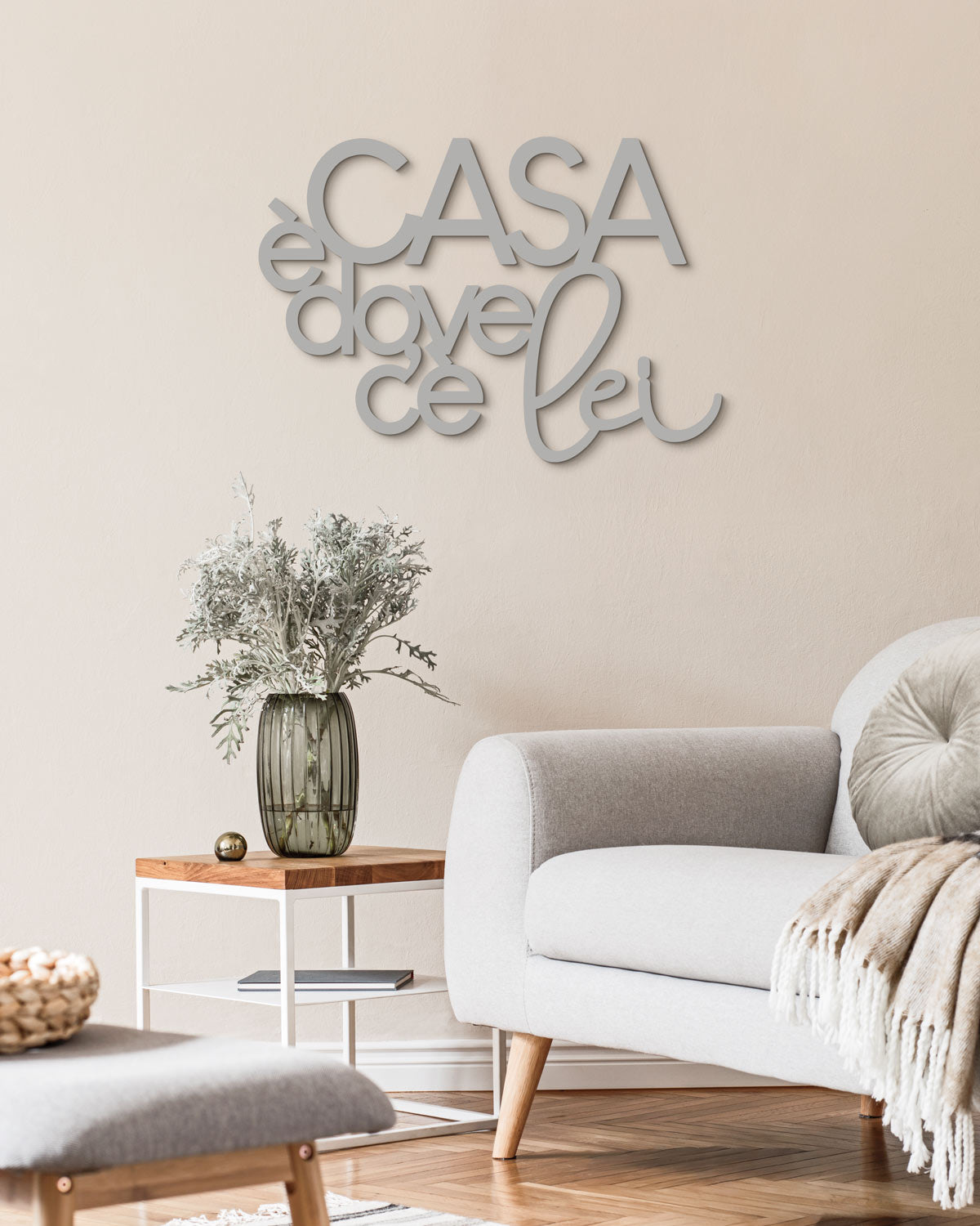 Scritta in Legno Casa è dove c'è lei