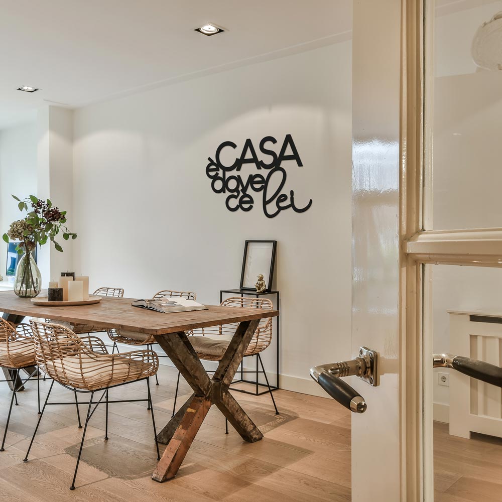 Scritta in Legno Casa è dove c'è lei