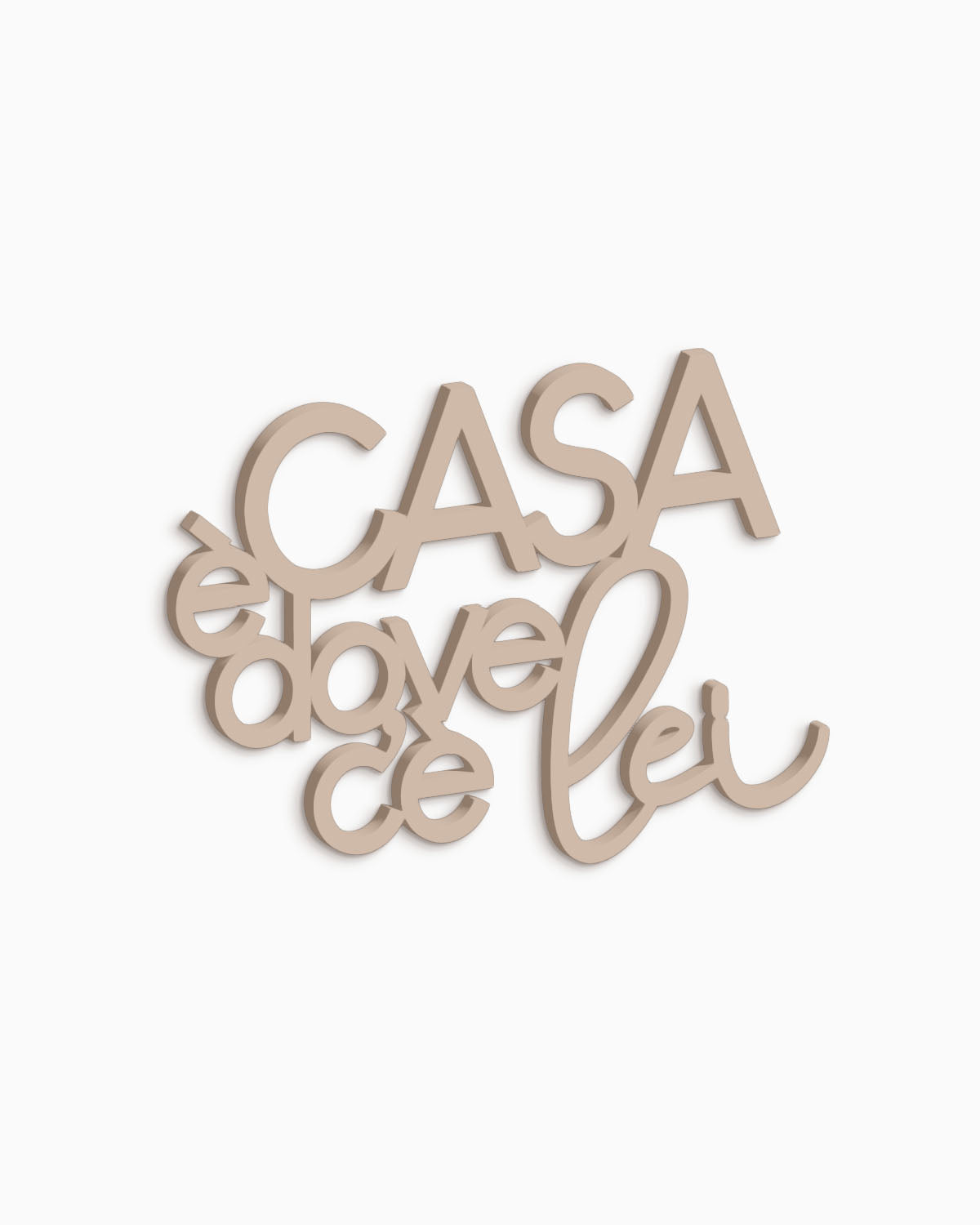 Scritta in Legno Casa è dove c'è lei