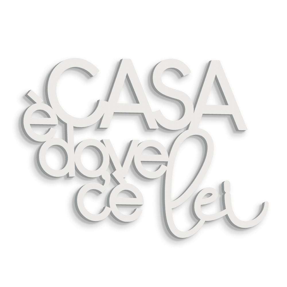 Scritta in Legno Casa è dove c'è lei