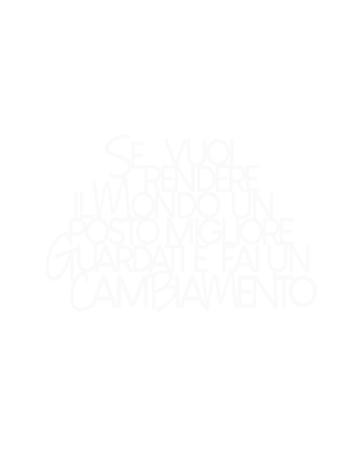 Scritta Guardati e fai un cambiamento
