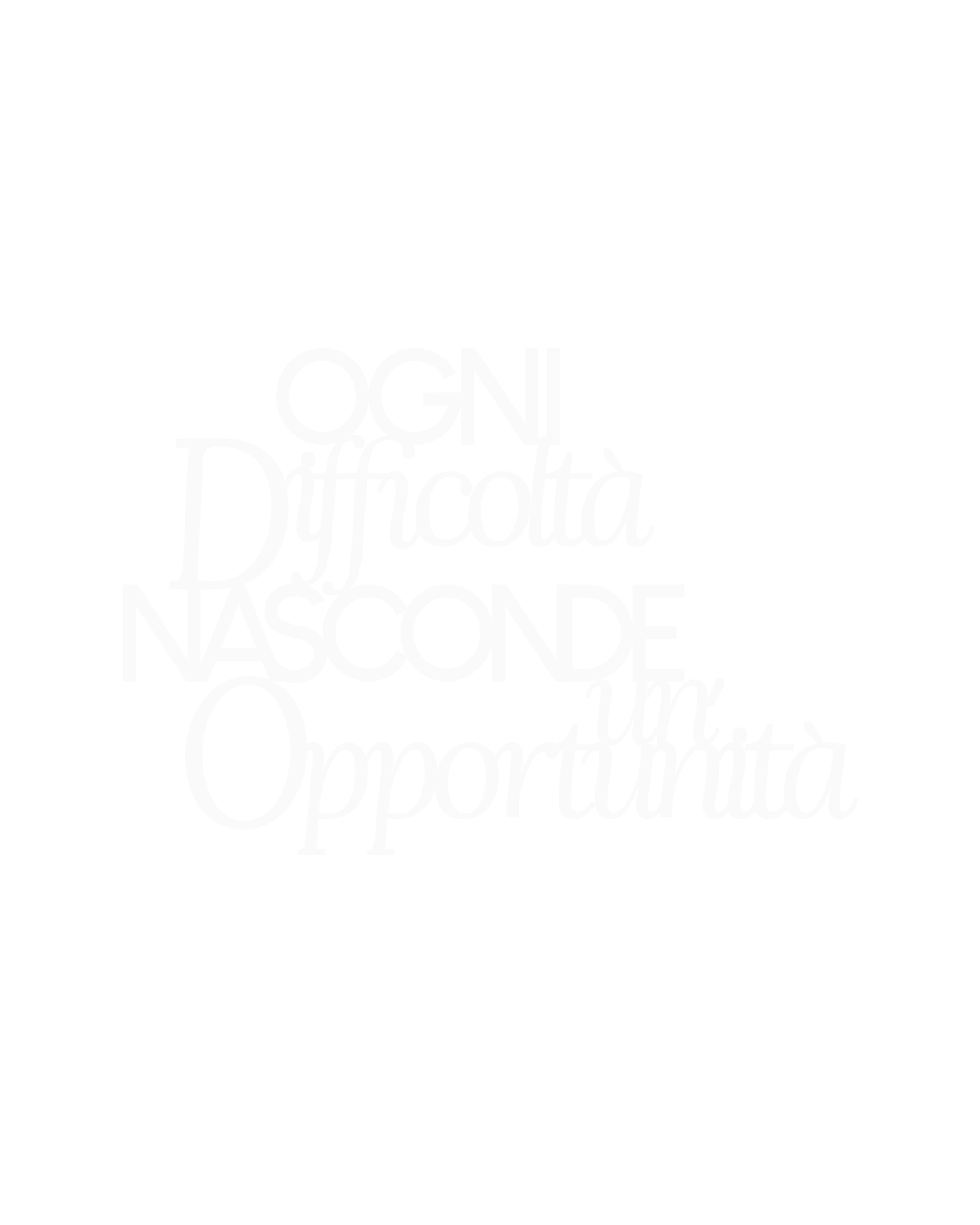 Scritta Difficoltà e oppurtunità