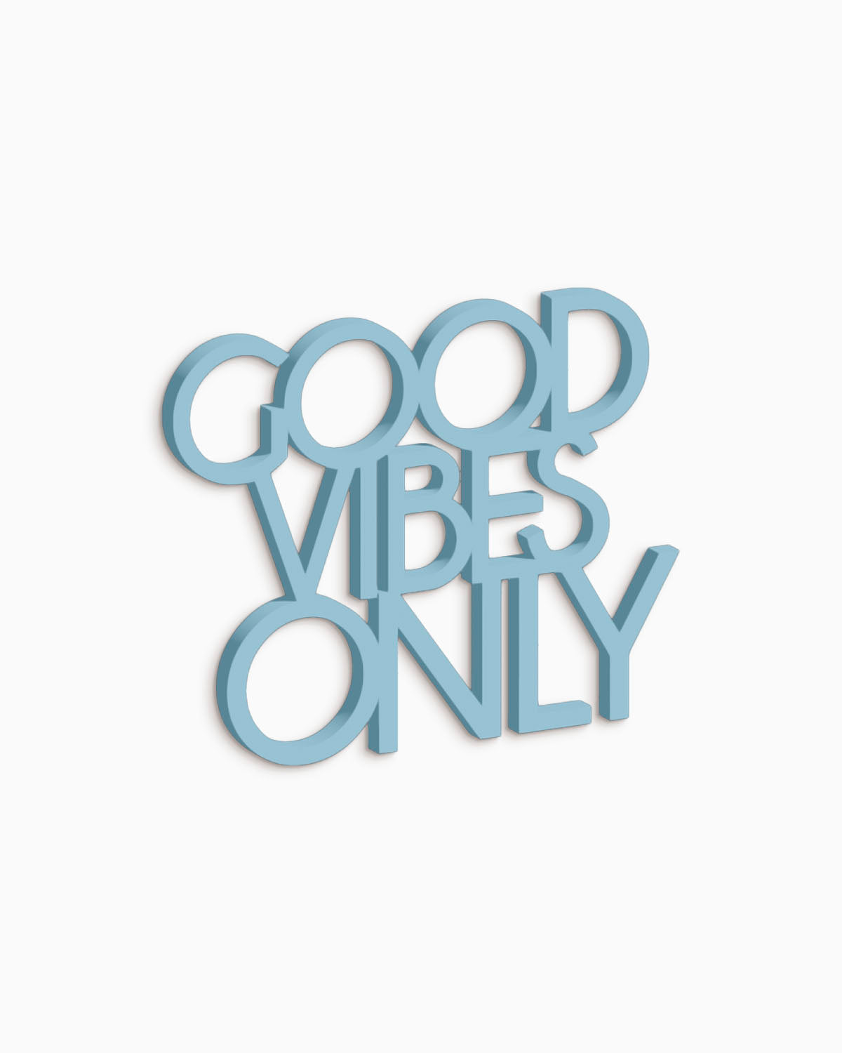 scritta decorativa per la casa motivazionale idea regalo scritta in legno good vibes only #colore_azzurro-polvere