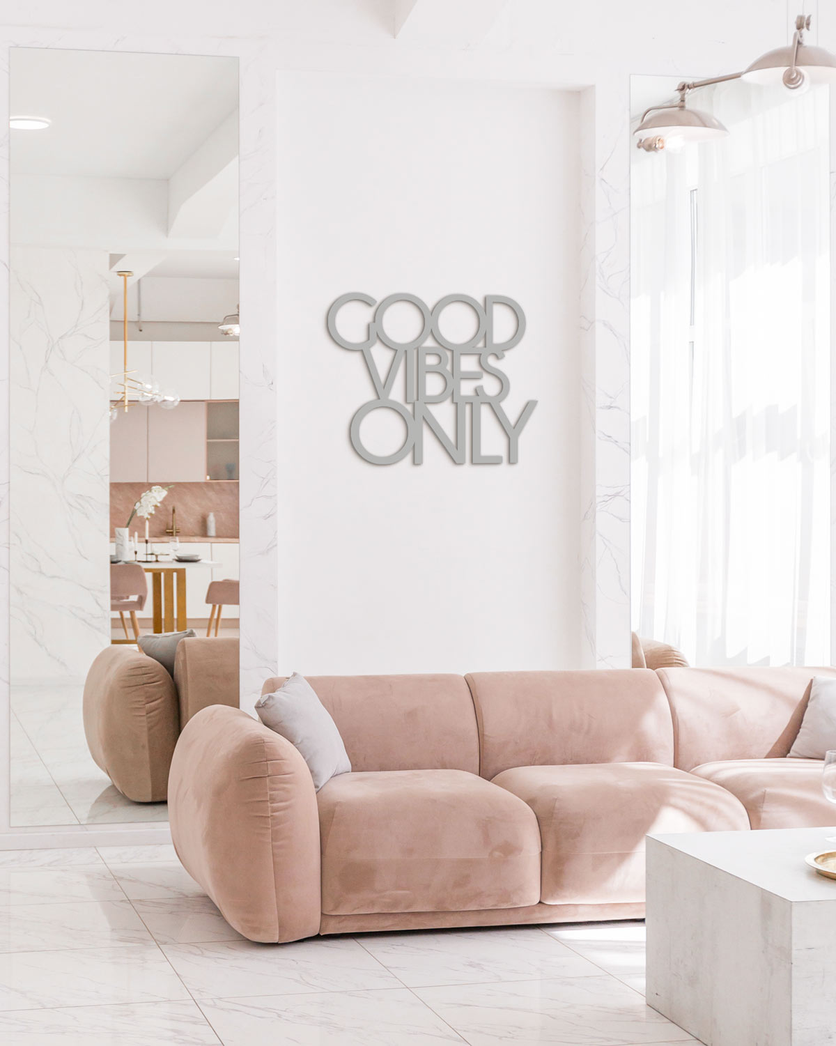 scritta decorativa per la casa motivazionale idea regalo scritta in legno good vibes only #colore_grigio-medio