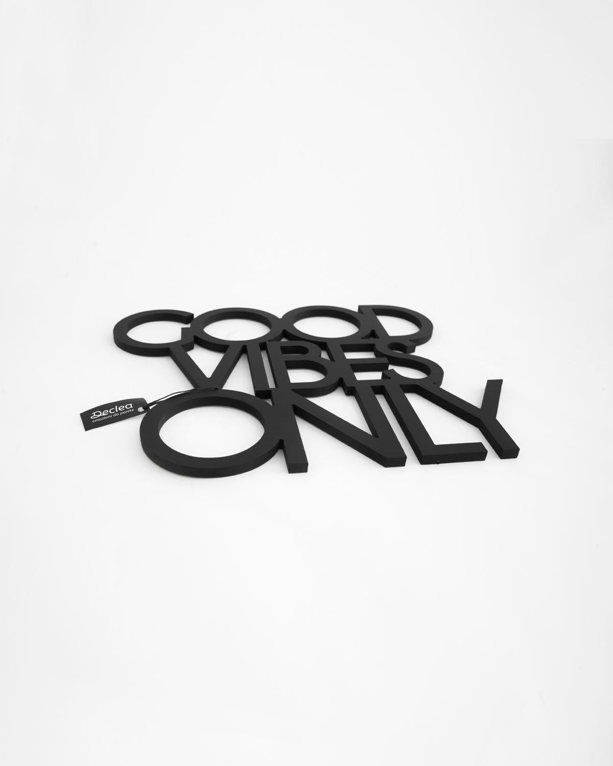 scritta decorativa per la casa motivazionale idea regalo scritta in legno good vibes only #colore_nero