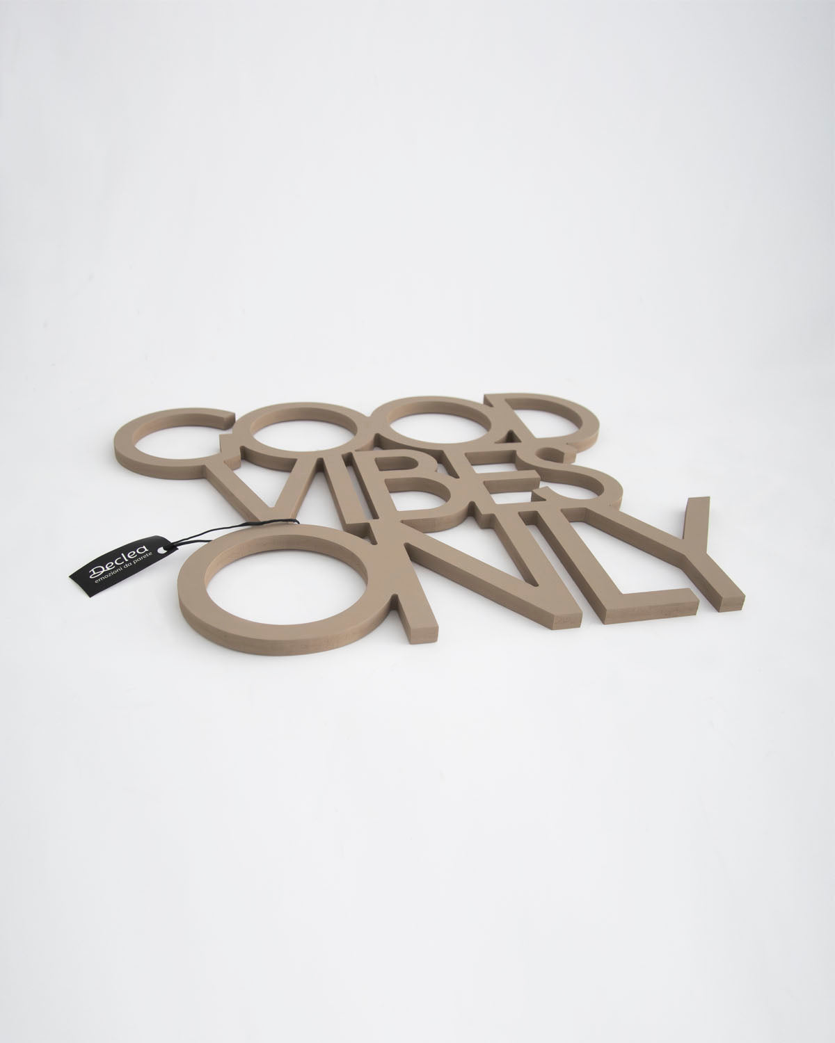 scritta decorativa per la casa motivazionale idea regalo scritta in legno good vibes only #colore_tortora