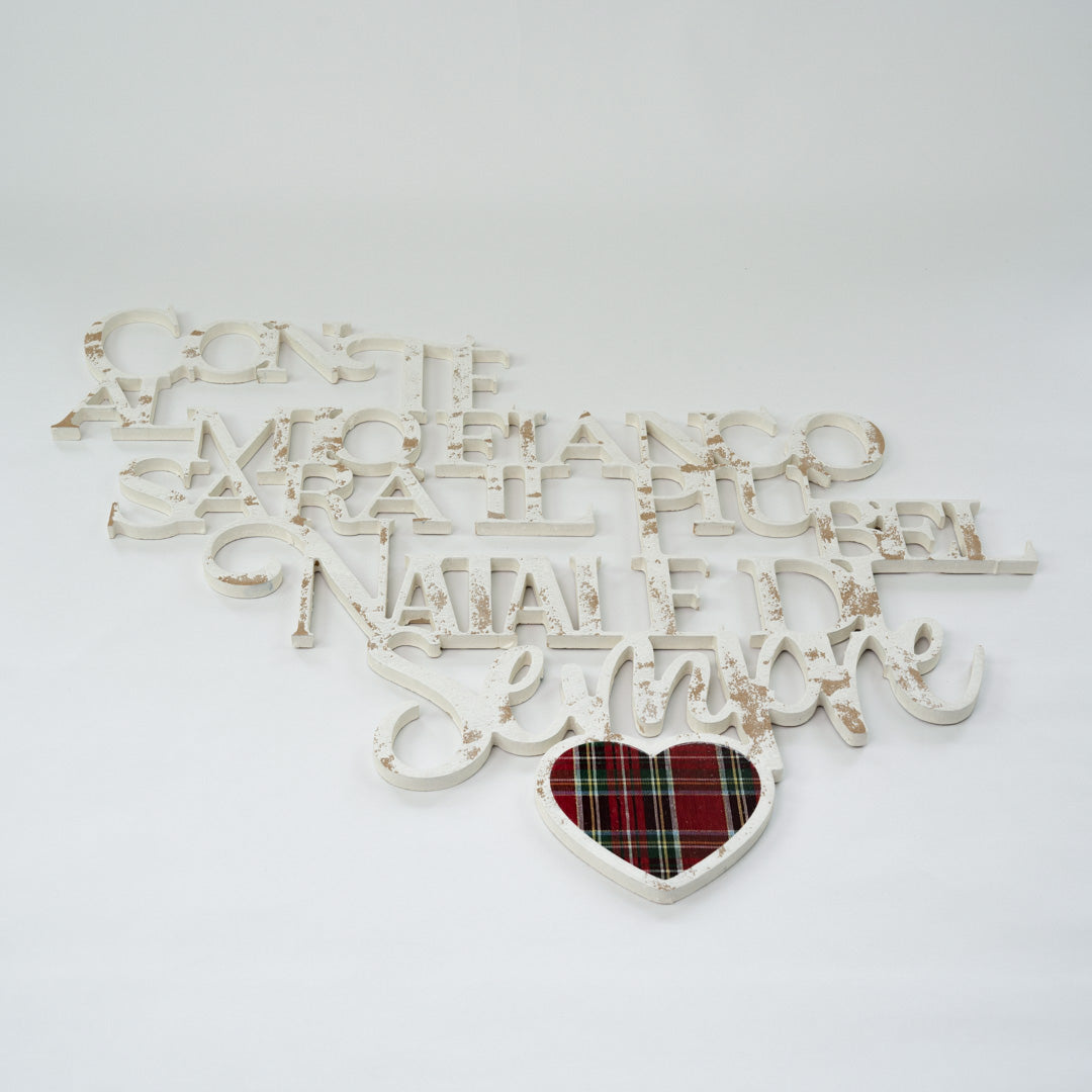 Scritta in Legno il più bel Natale di sempre