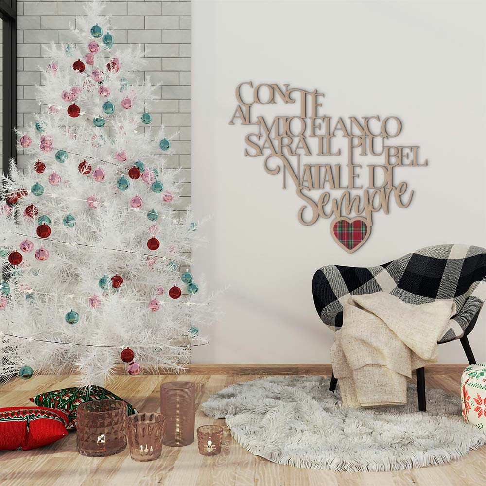 Scritta in Legno il più bel Natale di sempre