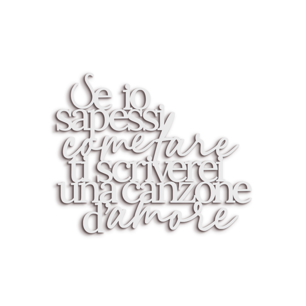 Scritta in Legno Ti scriverei una canzone