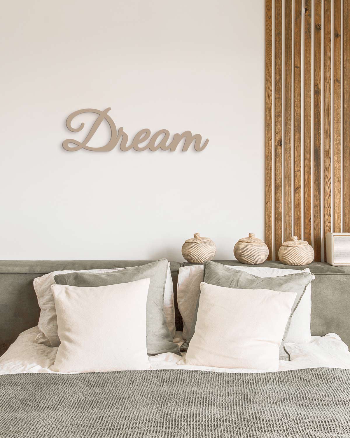 scritta da appendere decorazione parete dream #colore_tortora