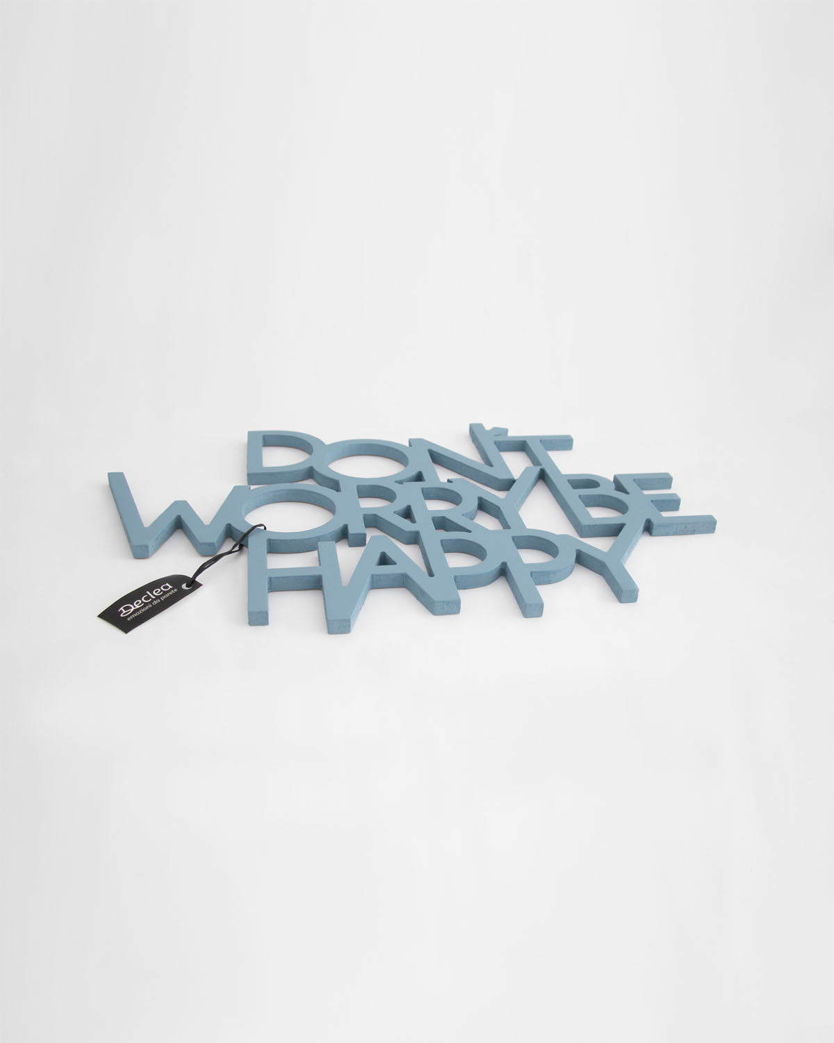 scritta in legno decorazione da appendere dont' worry be happy
#colore_azzurro-polvere