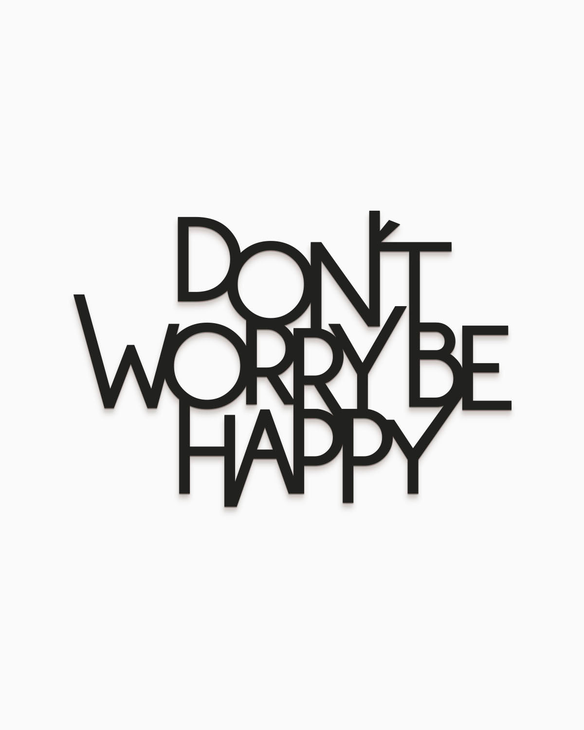 scritta in legno decorazione da appendere dont' worry be happy
#colore_nero