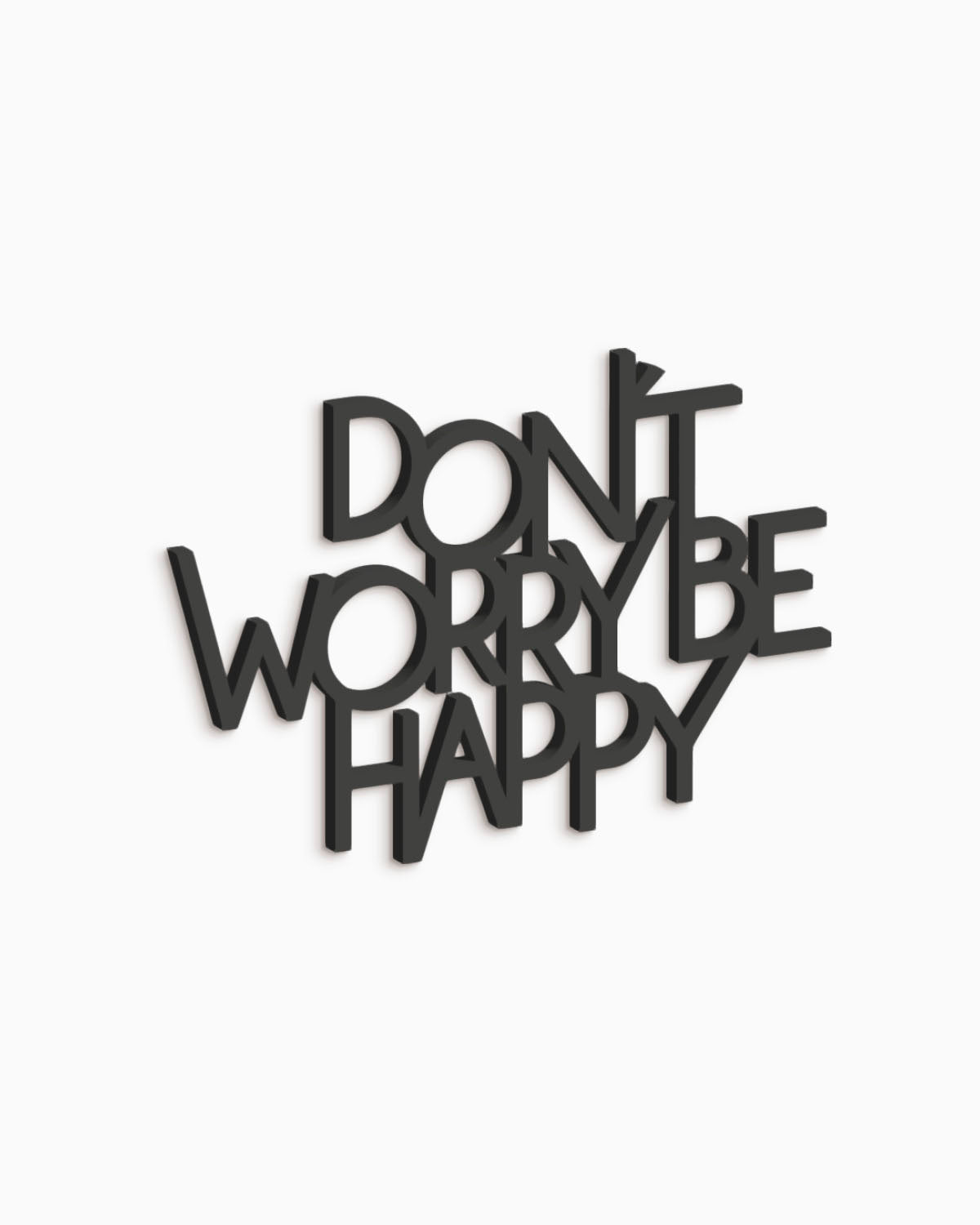 scritta in legno decorazione da appendere dont' worry be happy
#colore_nero