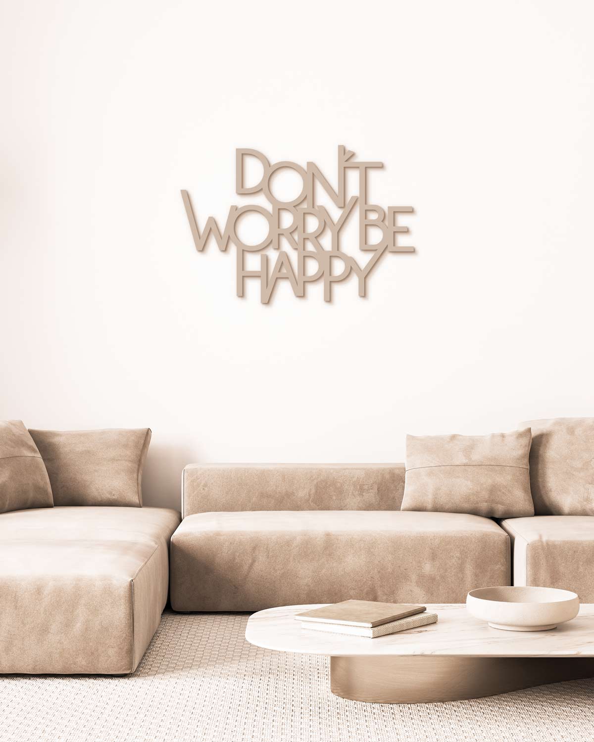scritta in legno decorazione da appendere dont' worry be happy
#colore_tortora