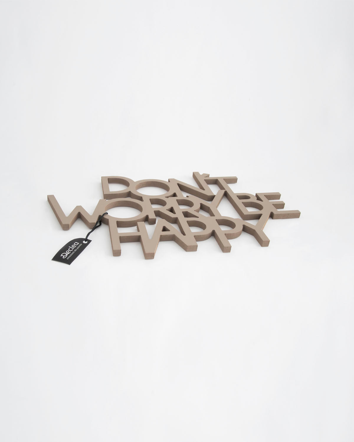 scritta in legno decorazione da appendere dont' worry be happy
#colore_tortora