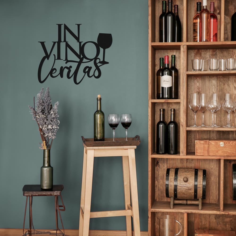 Scritta in Legno In Vino Veritas