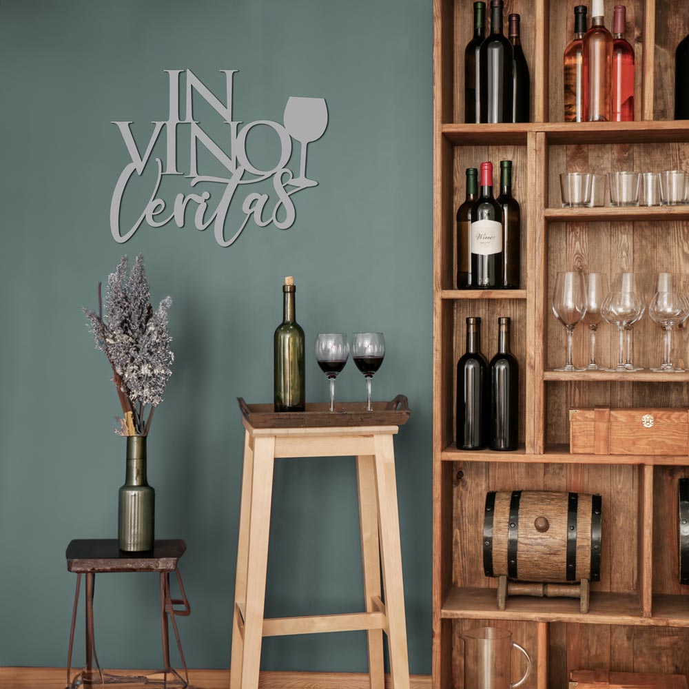 Scritta in Legno In Vino Veritas