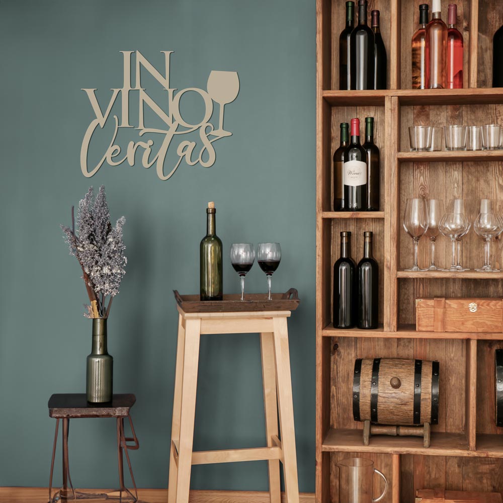 Scritta in Legno In Vino Veritas