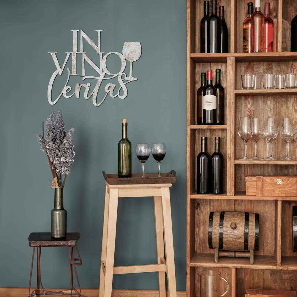 Scritta in Legno In Vino Veritas