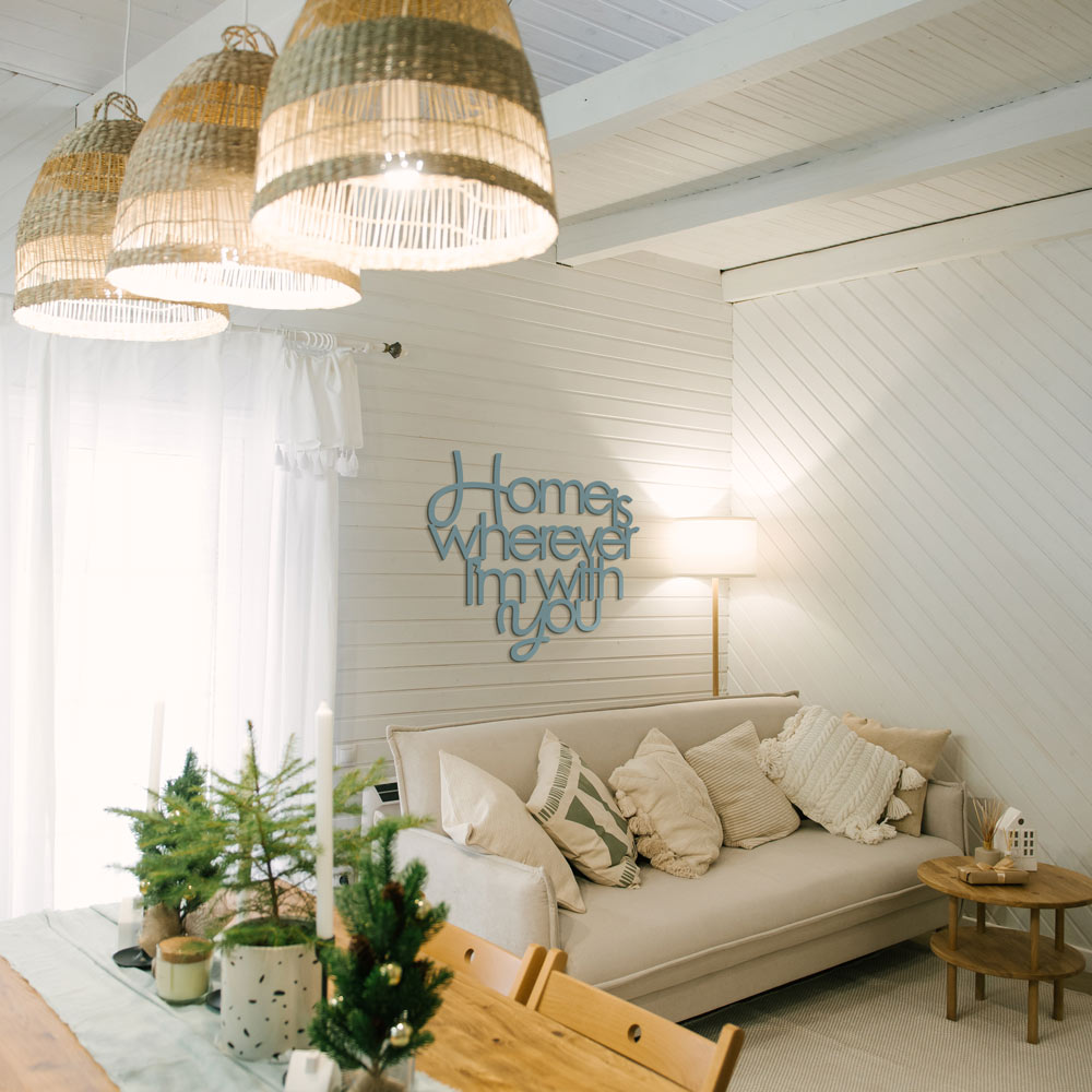 Scritta in Legno Home is wherever i'm with you