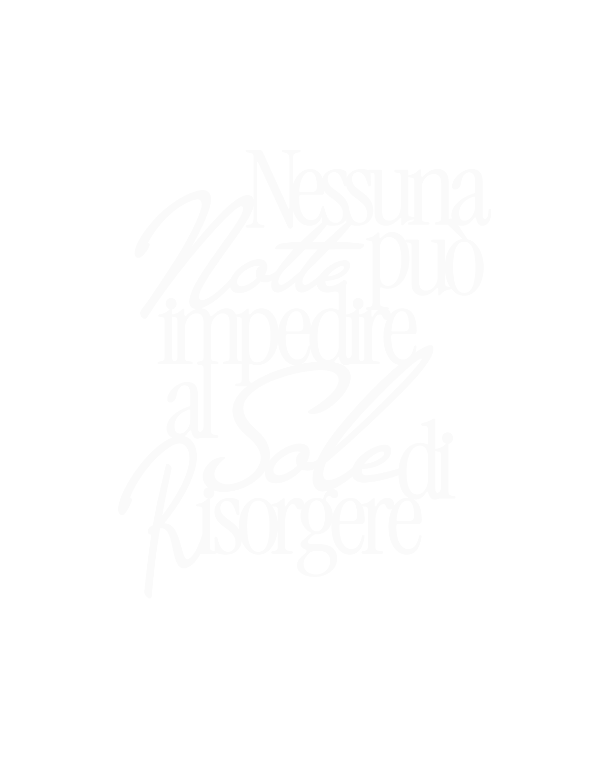 Scritta in legno Nessuna notte