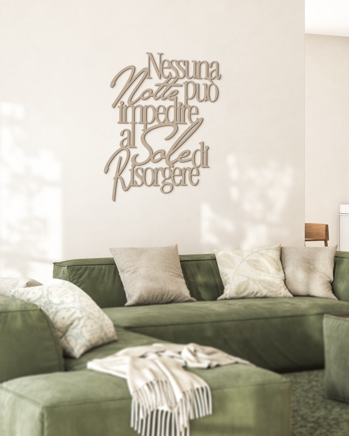 Scritta in legno Nessuna notte