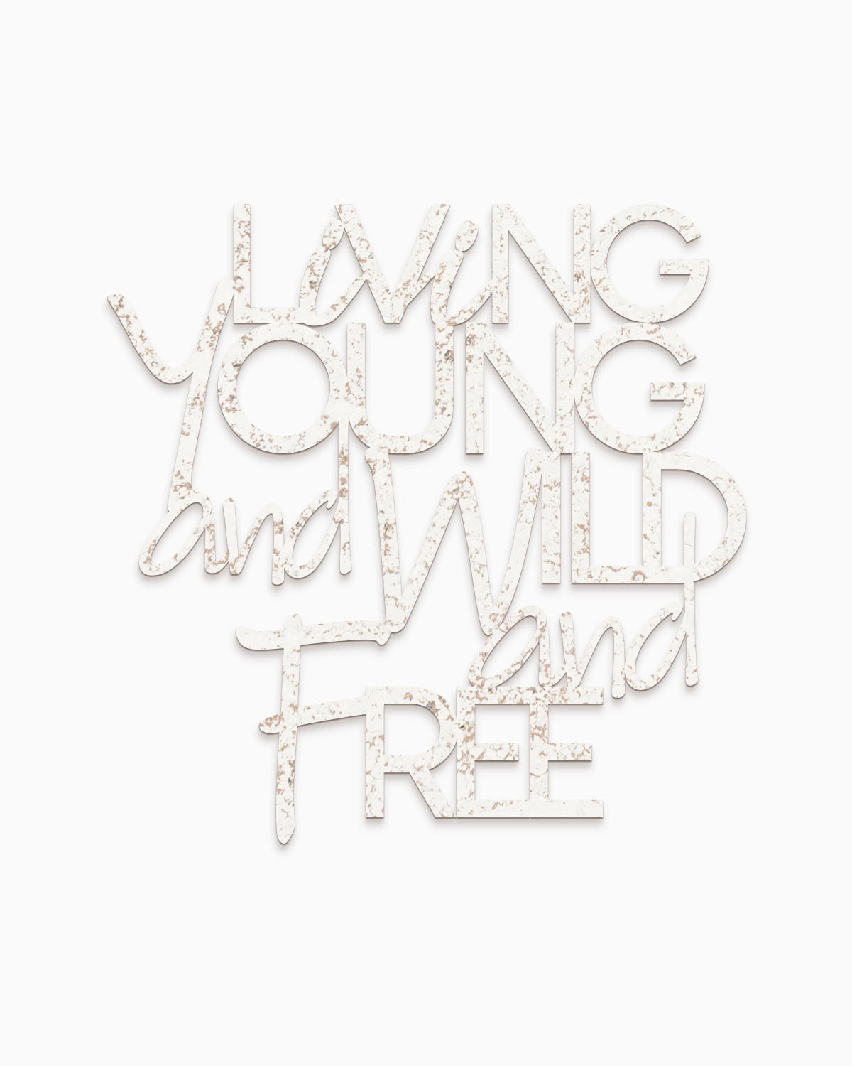 Scritta in legno Young, wild and free