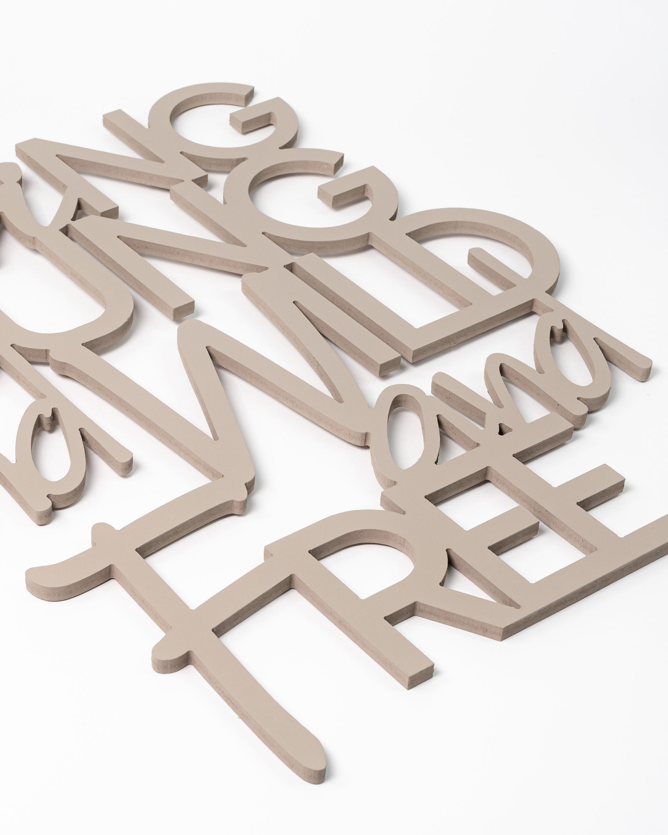 Scritta in legno Young, wild and free