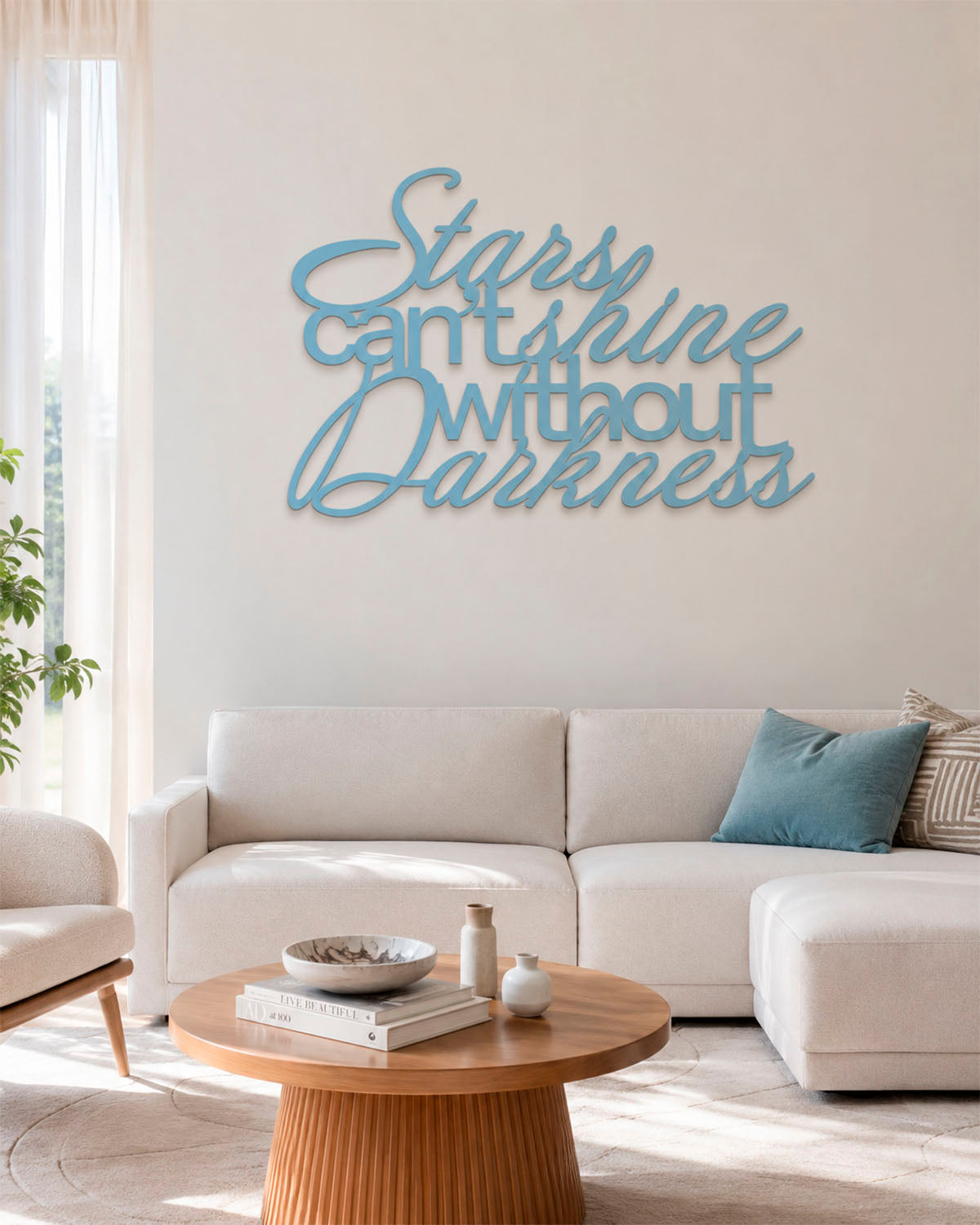 Scritta in legno Stars can't shine without darkness