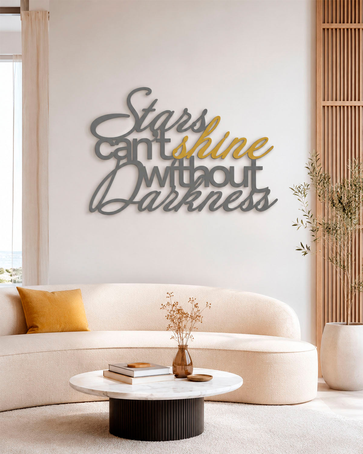 Scritta in legno Stars can't shine without darkness