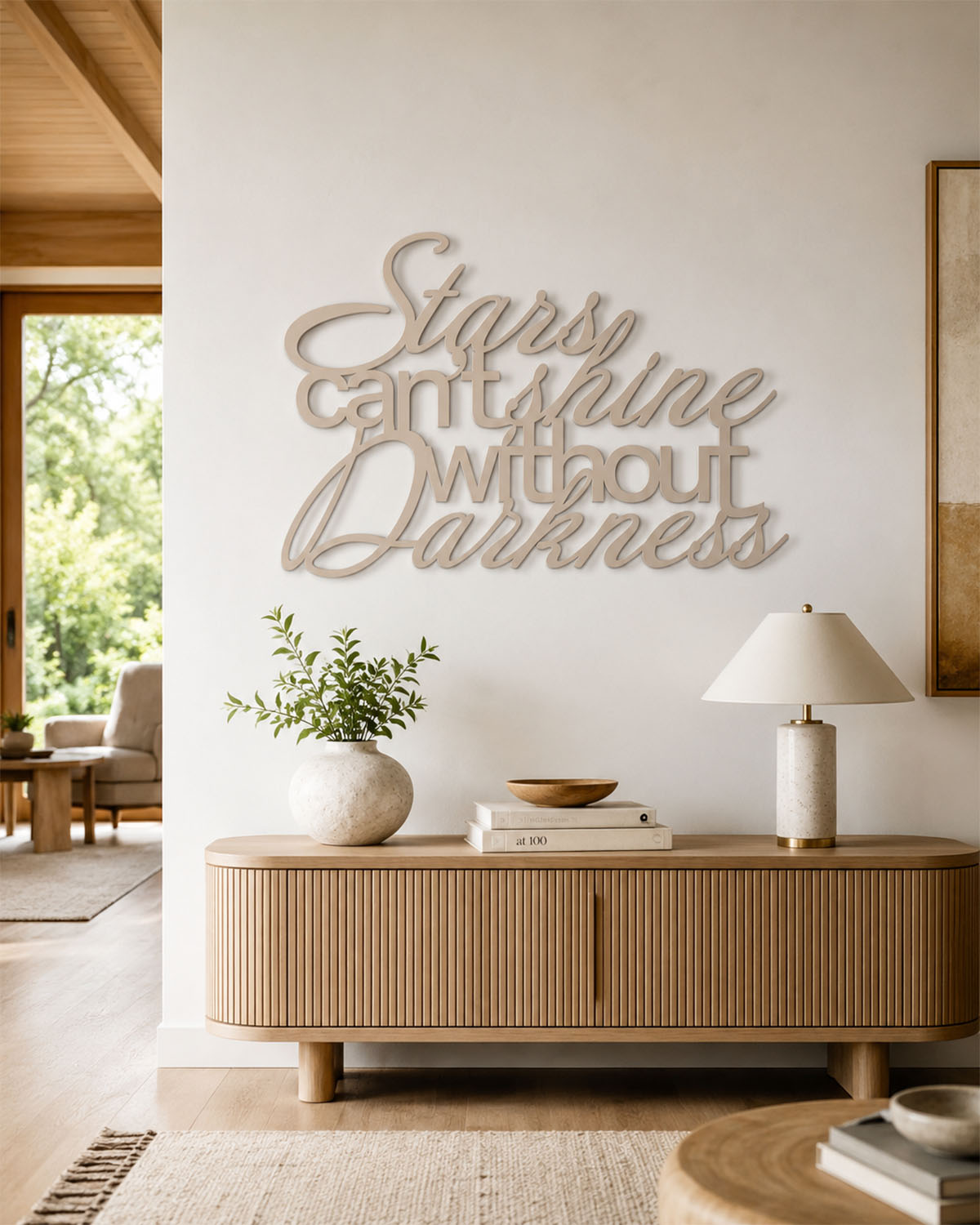 Scritta in legno Stars can't shine without darkness