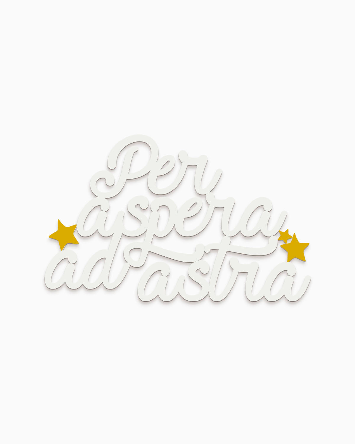Scritta in legno Per aspera ad astra