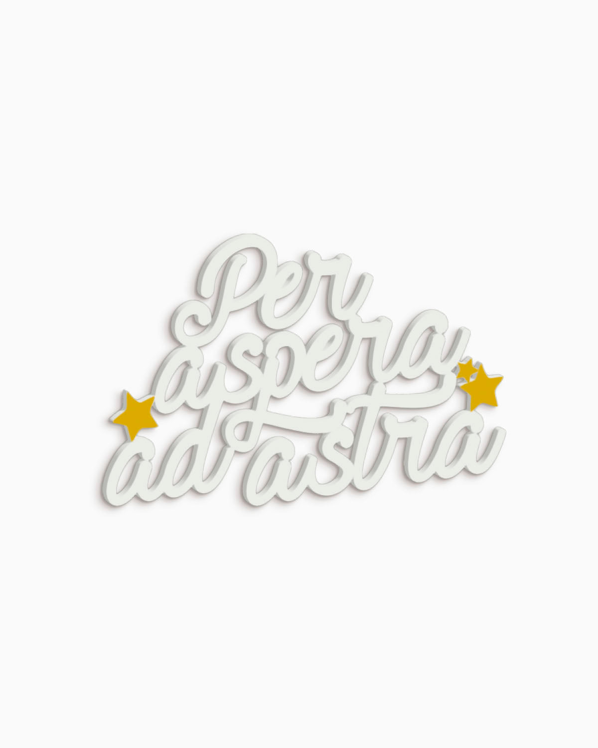 Scritta in legno Per aspera ad astra
