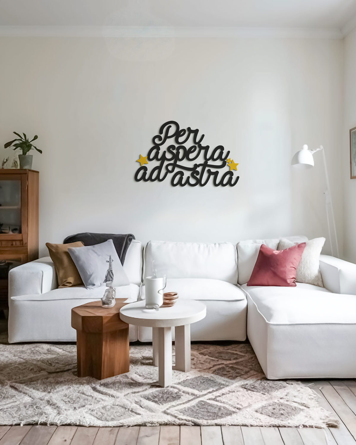 Scritta in legno Per aspera ad astra