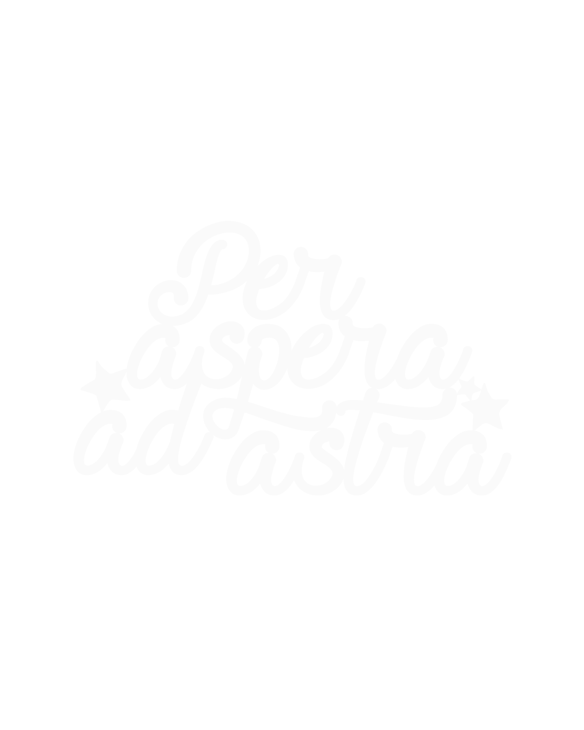 Scritta in legno Per aspera ad astra