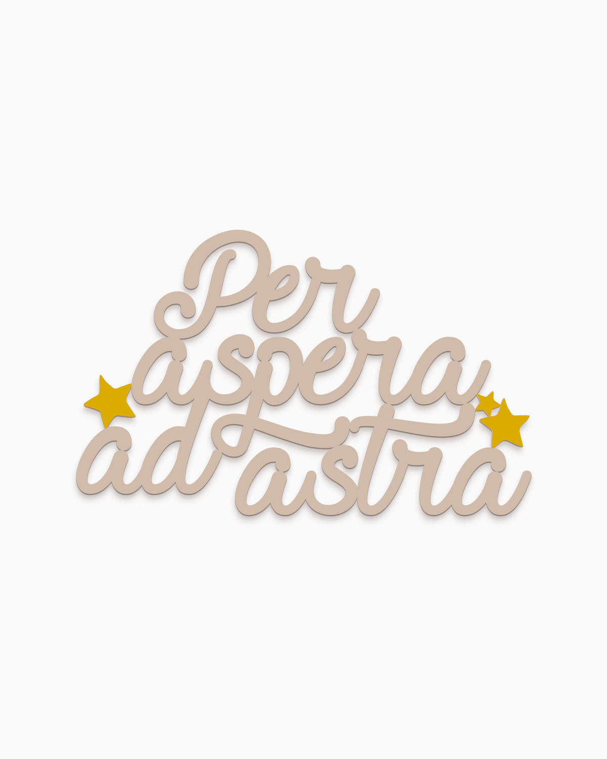 Scritta in legno Per aspera ad astra